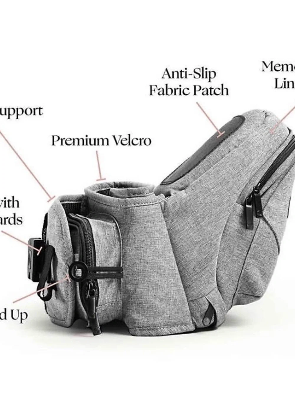 TushBaby Hip Carrier (Gray)